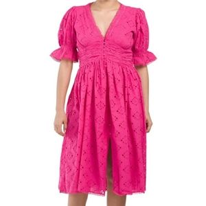 House of Harlow EYELET MIDI DRESS XS